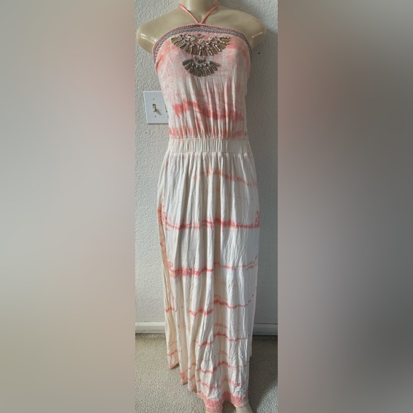 Miss me tube dress fit flare sexy strapless bohemian y2k stretchy large - Picture 1 of 6